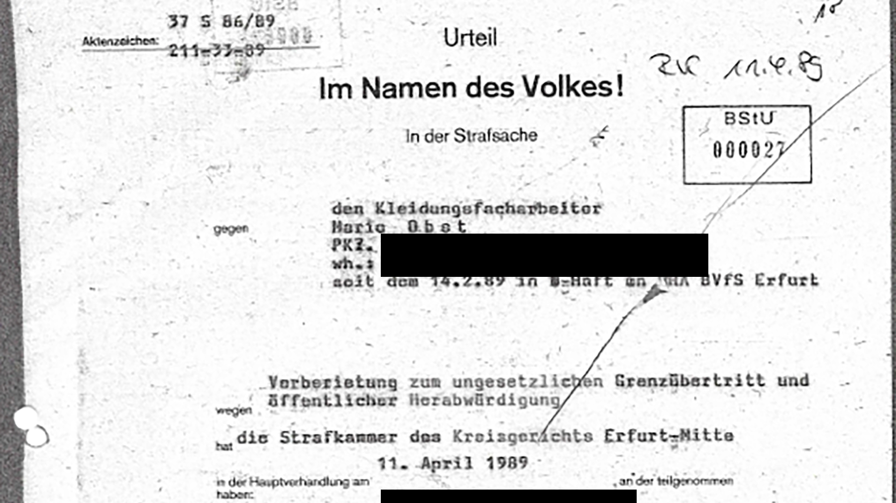 Preview of the East German court verdict against Mario Obst